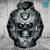 Las Vegas Raiders Nfl Gifts Flame Skull All Over Print 3D Hoodie