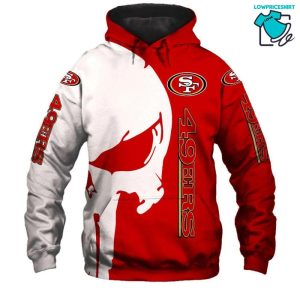 San Francisco 49ers NFL Football Skull The Punisher 3D Hoodies For Men